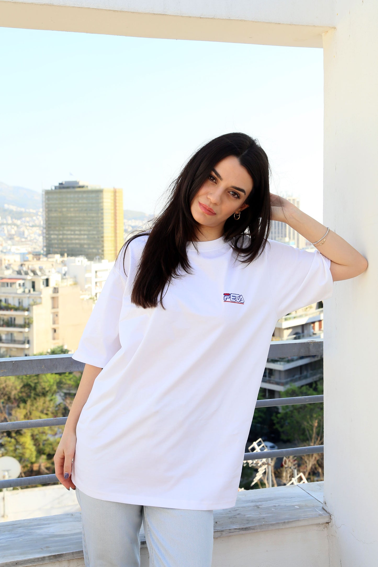 Pllag1at: Φέτα Oversized T-Shirt