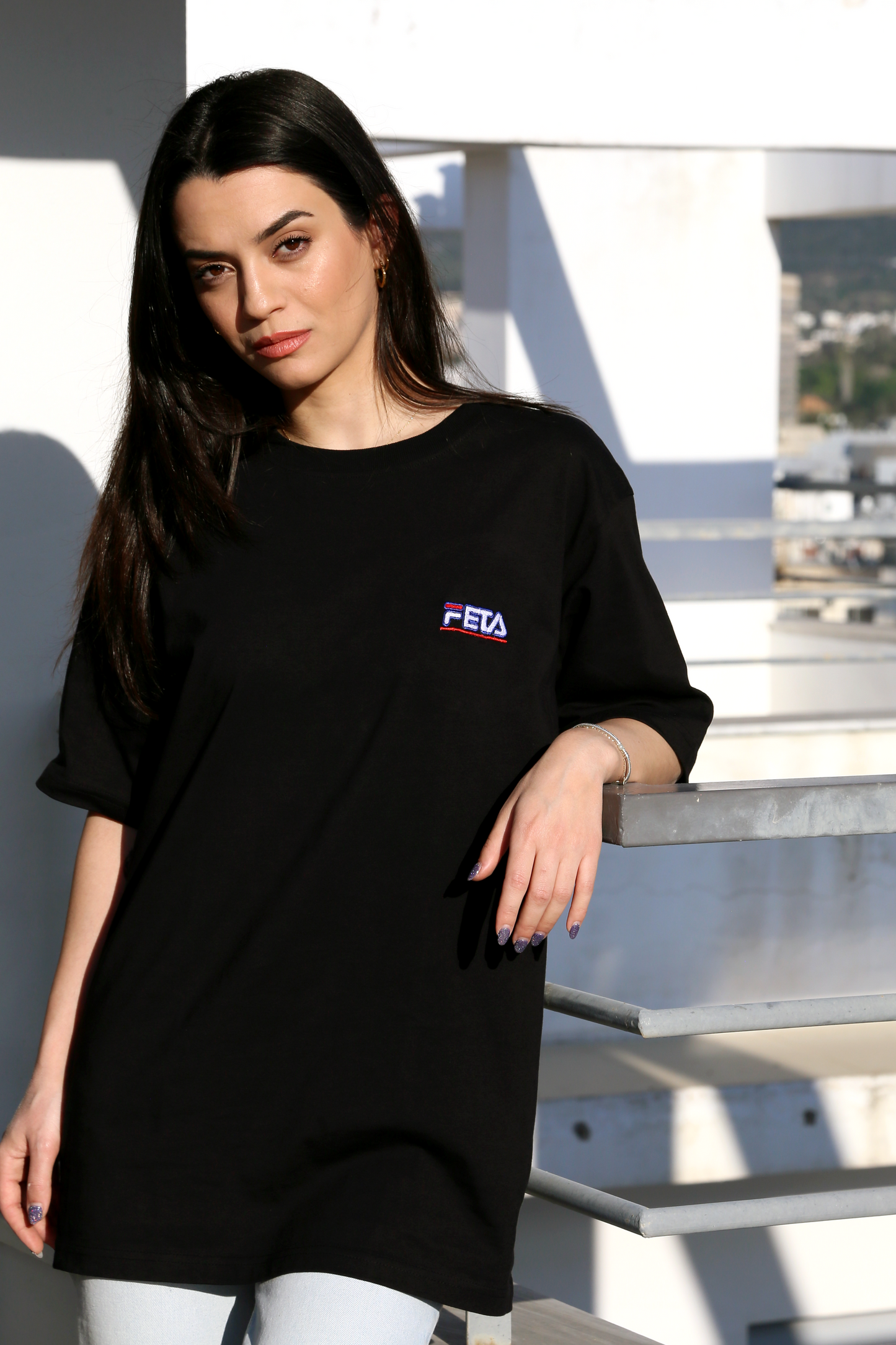 Pllag1at: Φέτα Oversized T-Shirt